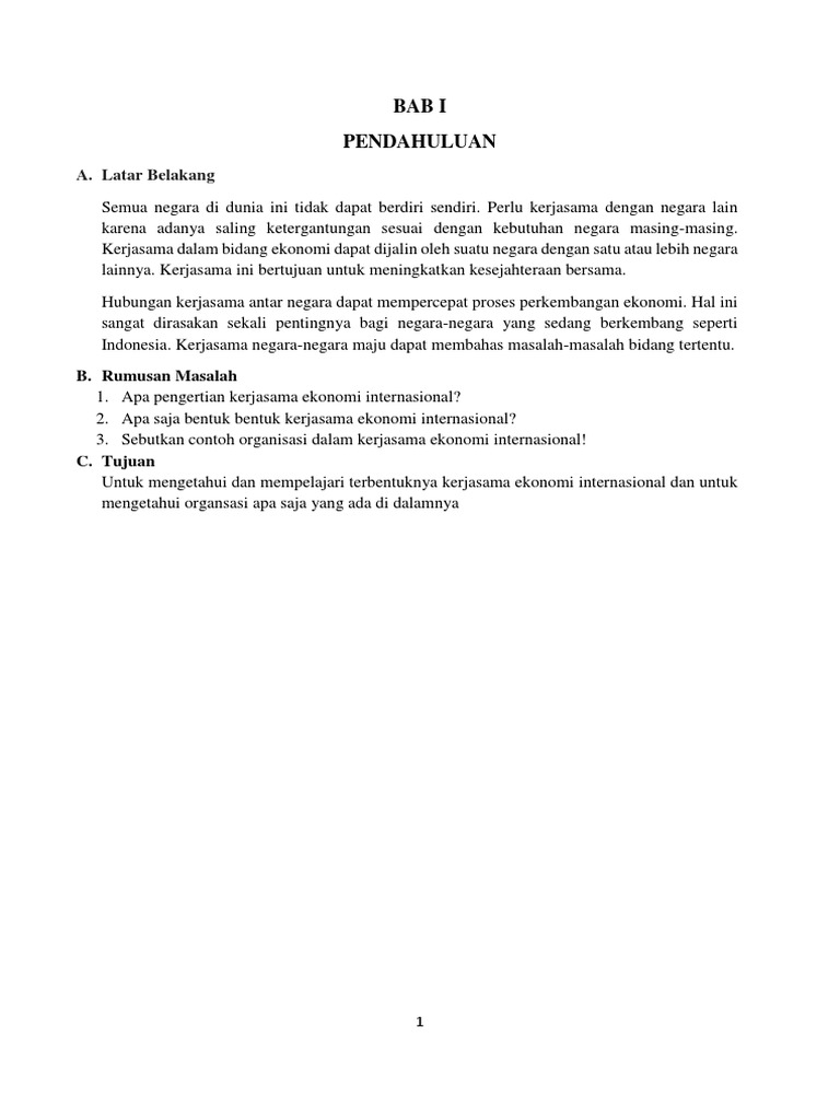 Makalah Kerjasama Ekonomi Internasional Pdf