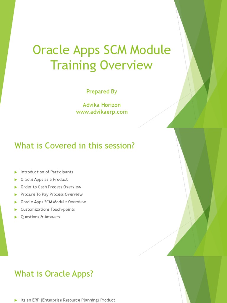 Oracle SCM Modules Training Overview | PDF | Enterprise Resource ...