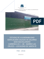 Estudio de Vulnerabilidad Edificación Colegio de Salerno Sede Bachillerato