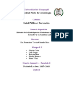 Historia participación ciudadana salud Ecuador