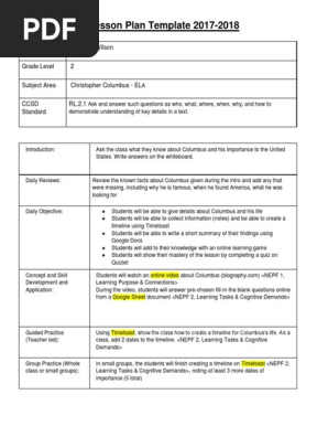 lesson plan template christine wilson