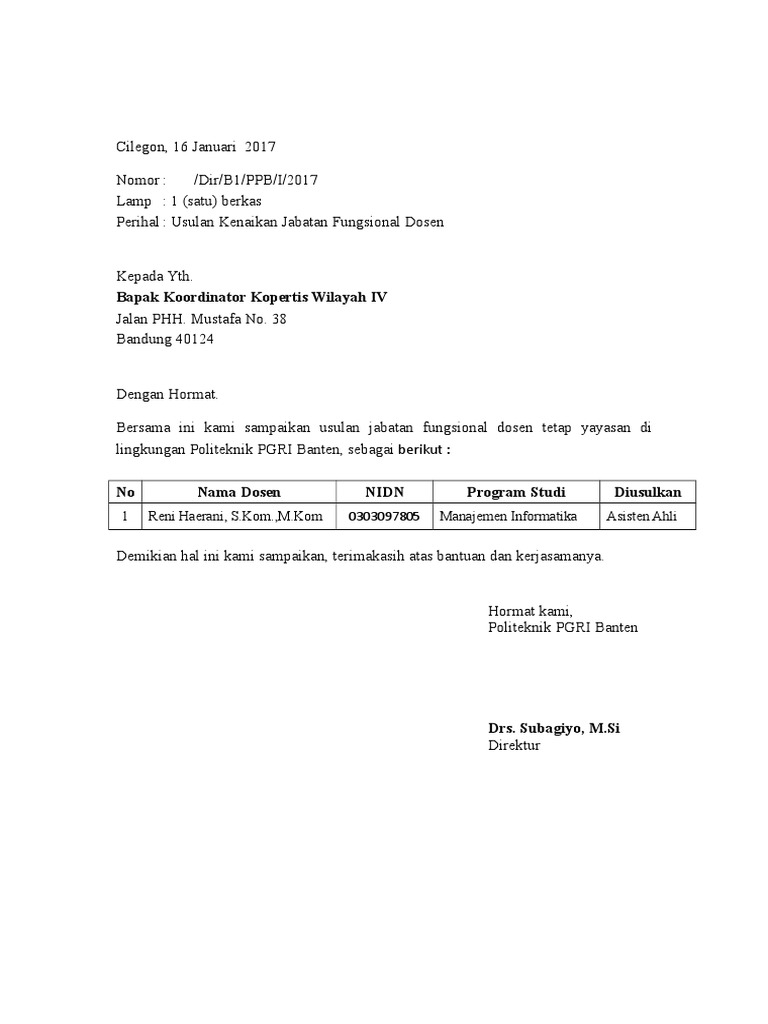 Surat Pengantar Jafung | PDF