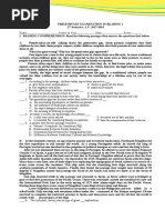 Preliminary Examination in Reading 1