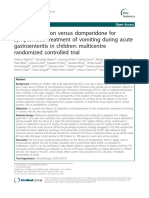 Oral Ondansetron Versus Domperidone For Symptomatic Treatment of Vomiting During Acute Gastroenteritis in Children Multicentre Randomized Controlledtrial PDF