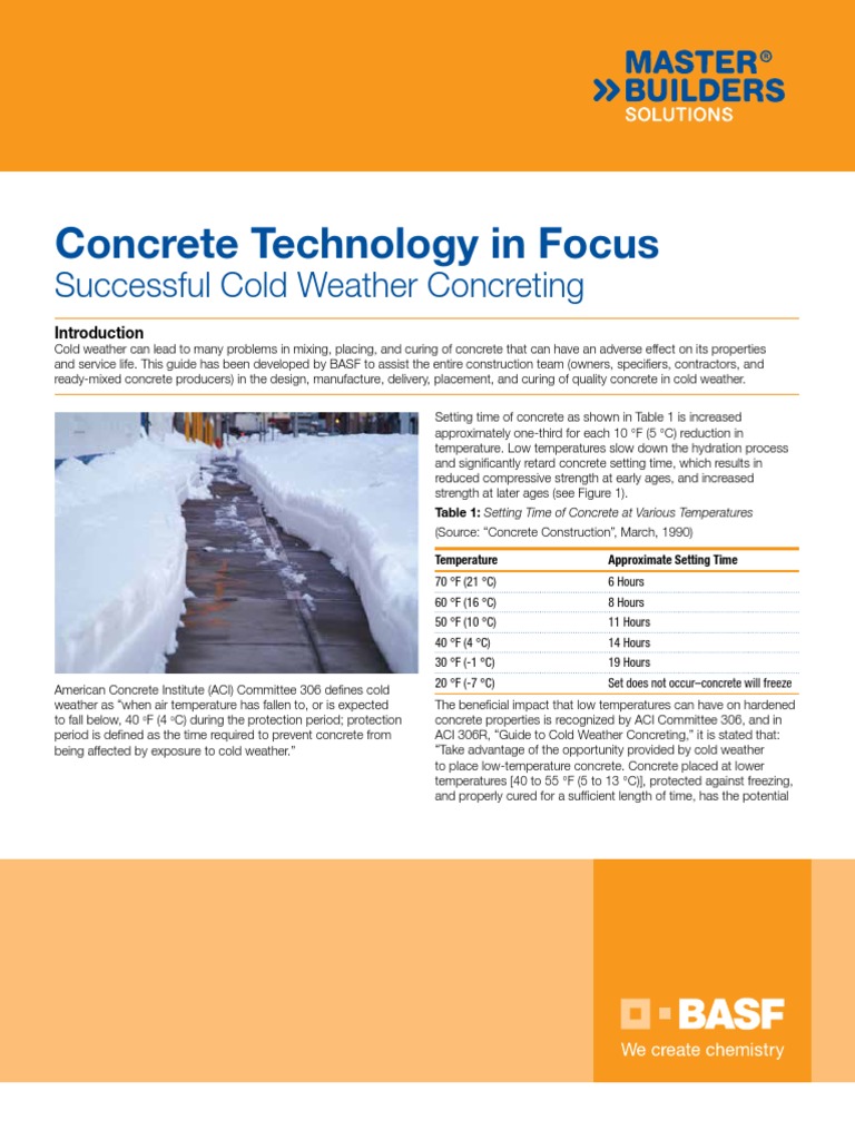 Cold Weather Concreting CTIF Concrete Building Materials