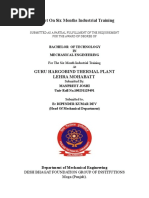 Hard Binding Report on Six Months Industrial Training