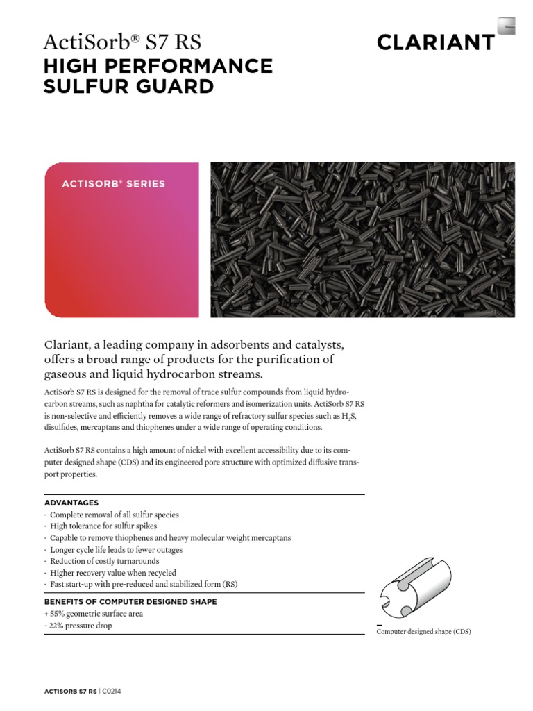 ActiSorb S7 RS Very Good | PDF | Adsorption | Thiol