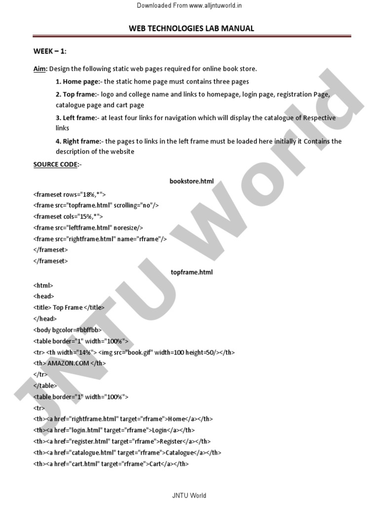 Web Technology Lab Manual PDF | PDF | Cascading Style Sheets | Internet ...