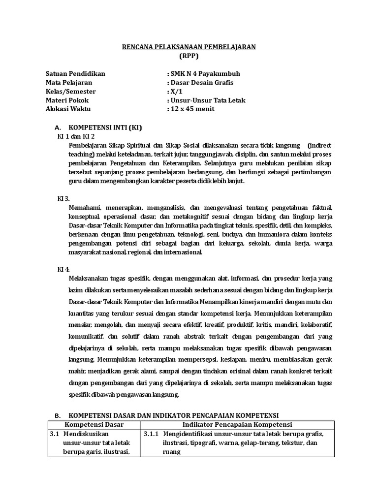 Rpp Desain Grafis Percetakan Kurikulum 2013 Revisi 2017