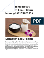 Pelatihan Membuat Membuat Kapur Barus Hubungi 08155026593