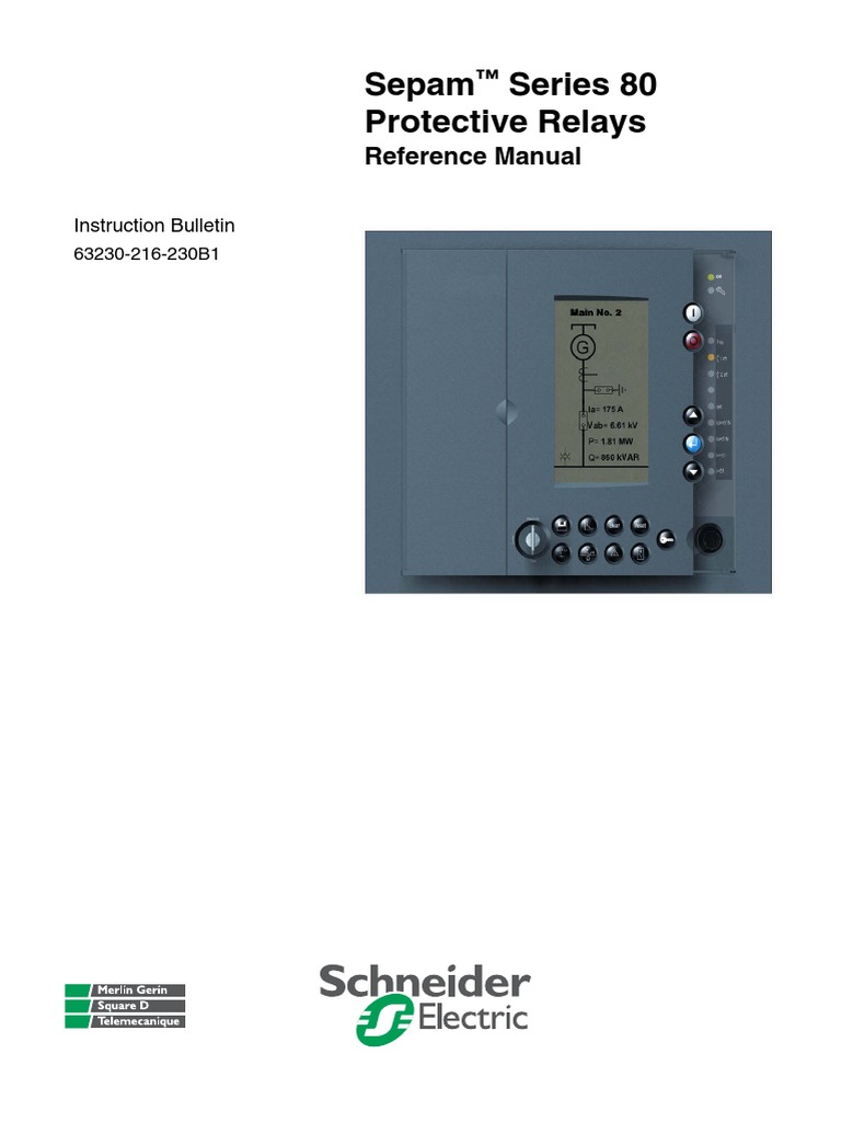 63230-216-230B1 Sepam Series 80 Reference Manual | Electromagnetic  Interference | Electrical Substation