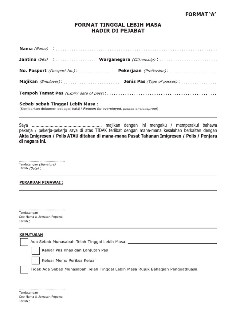 Lampiran 6 Format Tinggal Lebih Masa  PDF