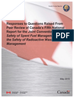 Responses to Questions Fifth Report Joint Convention Safety of Spent Fuel Management and Safety of Radioactive Waste