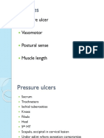 Outlines: Pressure Ulcer Vasomotor Postural Sense Muscle Length