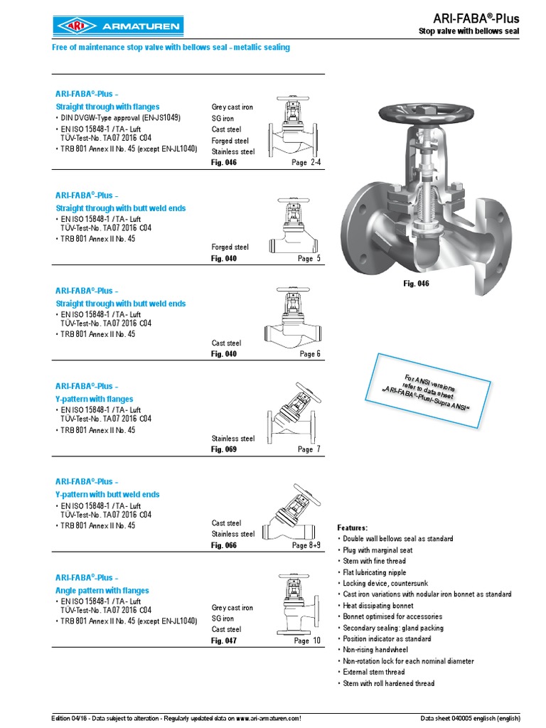0400052 Valve Engineering Tolerance