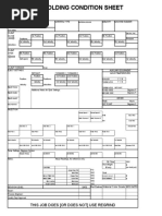 Process Parameter Sheet