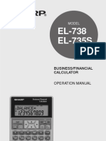 Calculator - Sharp El735s Manual