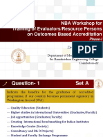 NBA Workshop for Evaluators on Outcomes Based Accreditation