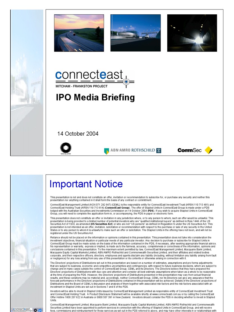 ConnectEast IPO Overview and Highlights | PDF | Securities (Finance ...
