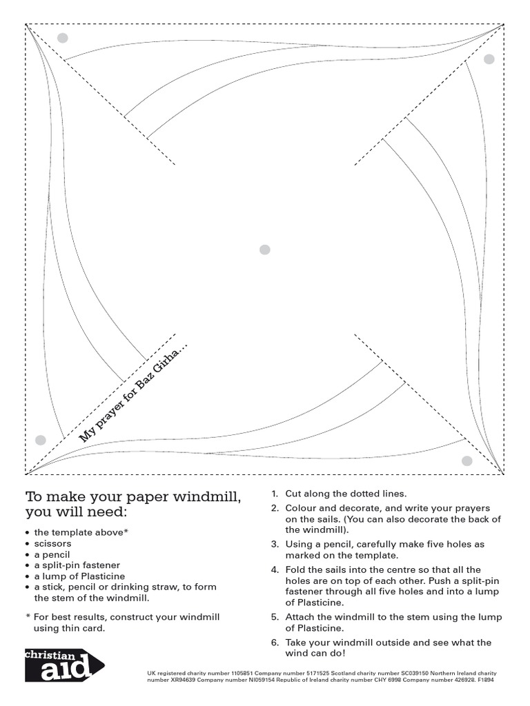 DIY Paper Windmill Craft Instructions | PDF