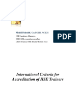 International Criteria For Accreditation of HSE Trainers