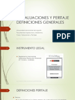 1.- Valuaciones y Peritaje DEFINICIONES GENERALES 