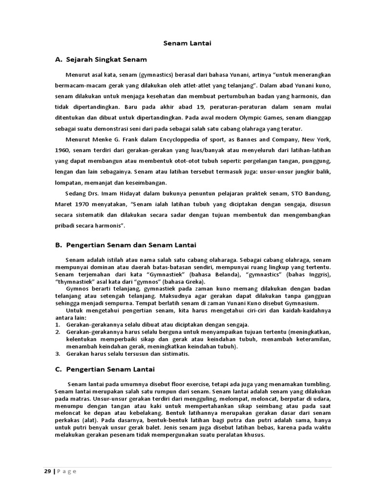 Pengertian Senam Lantai