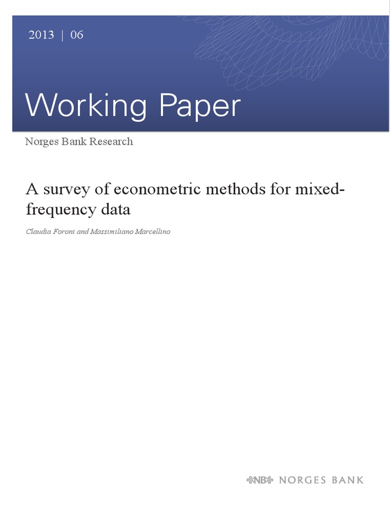 Econometric Methods for Mixed-Frequency Data | PDF | Time Series ...