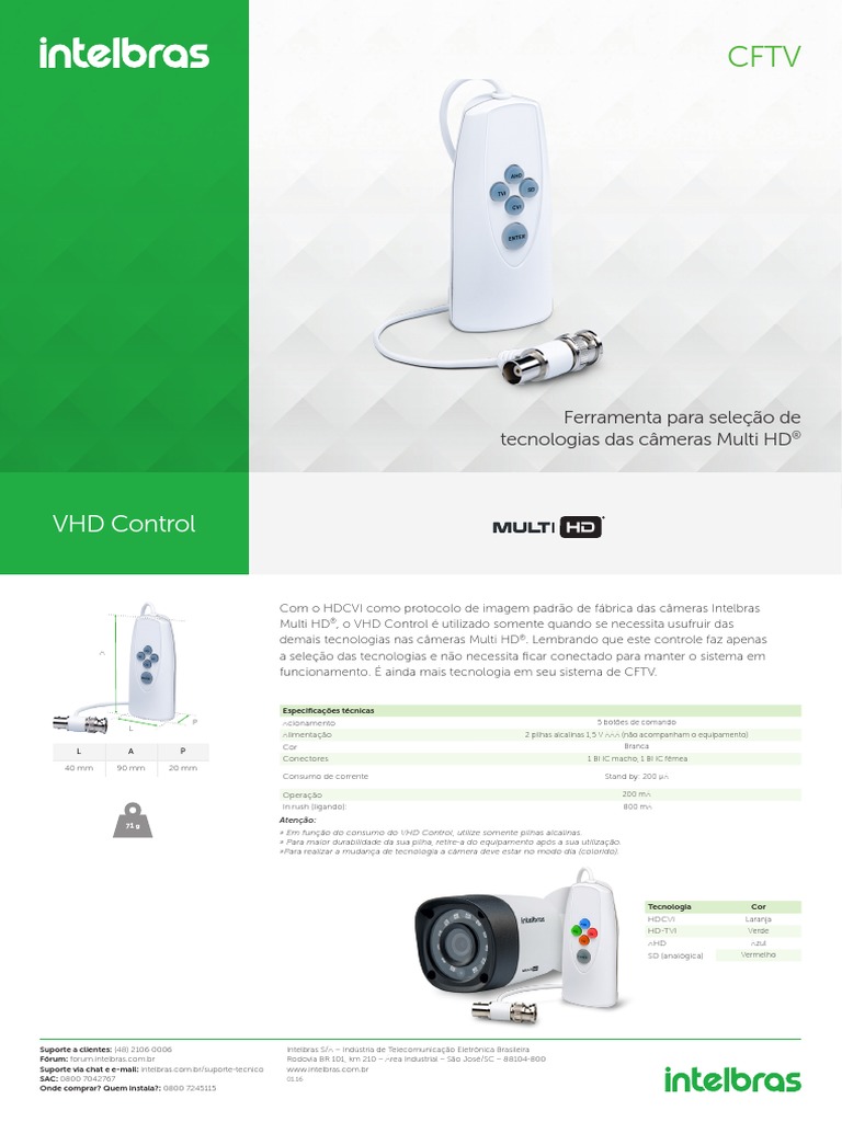 Datasheet Vhd-Control Rev02 | PDF | Câmera | Computação e Tecnologia da ...