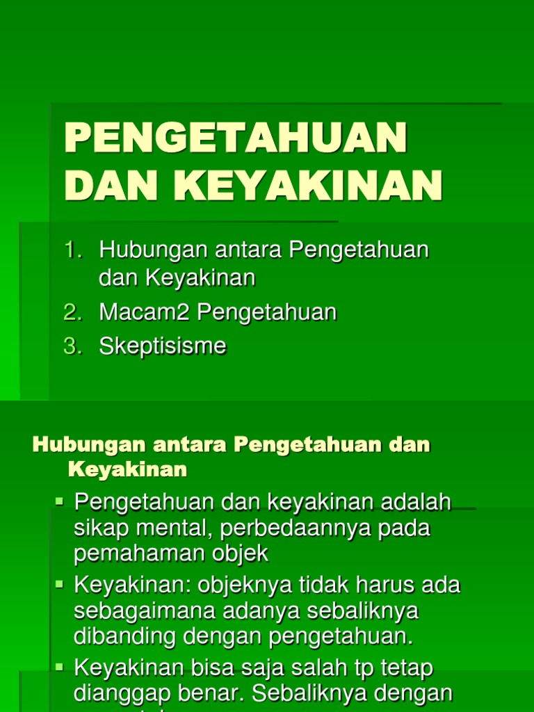 Pengetahuan Dan Keyakinan | PDF