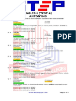 Test 4 - Synonyms and Antonyms