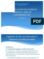 DERECHO CONSTITUCIONAL I. Derecho A Vivir en Un Medio Ambiente Libre de Contaminacion.