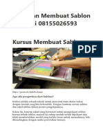 Pelatihan Membuat Sablon Hubungi 08155026593