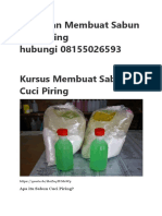 Pelatihan Membuat Sabun Cuci Piring Hubungi 08155026593