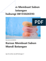 Pelatihan Membuat Sabun Mandi Batangan Hubungi 08155026593