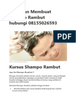 Pelatihan Membuat Shampo Rambut Hubungi 08155026593