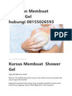 Pelatihan Membuat Shower Gel Hubungi 08155026593