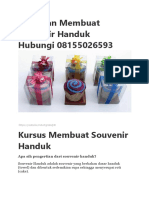 Pelatihan Membuat Souvenir Handuk Hubungi 08155026593