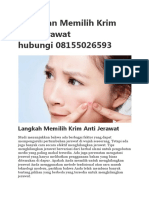 Pelatihan Membuat Krim Anti Jerawat Hubungi 08155026593