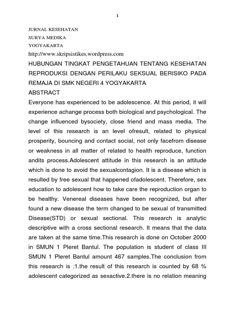 JURNAL KESEHATAN Idinesia Dan Internasional Perception