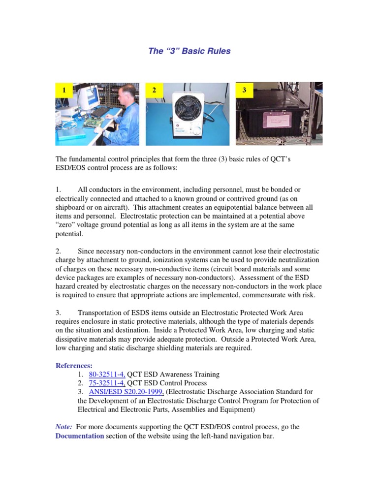 ESD Control: Three Basic Rules | PDF