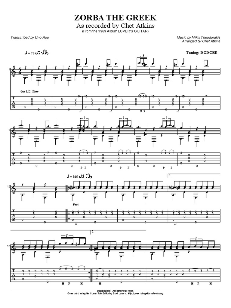 Chet Atkins Zorba The Greek GUITAR PDF PDF