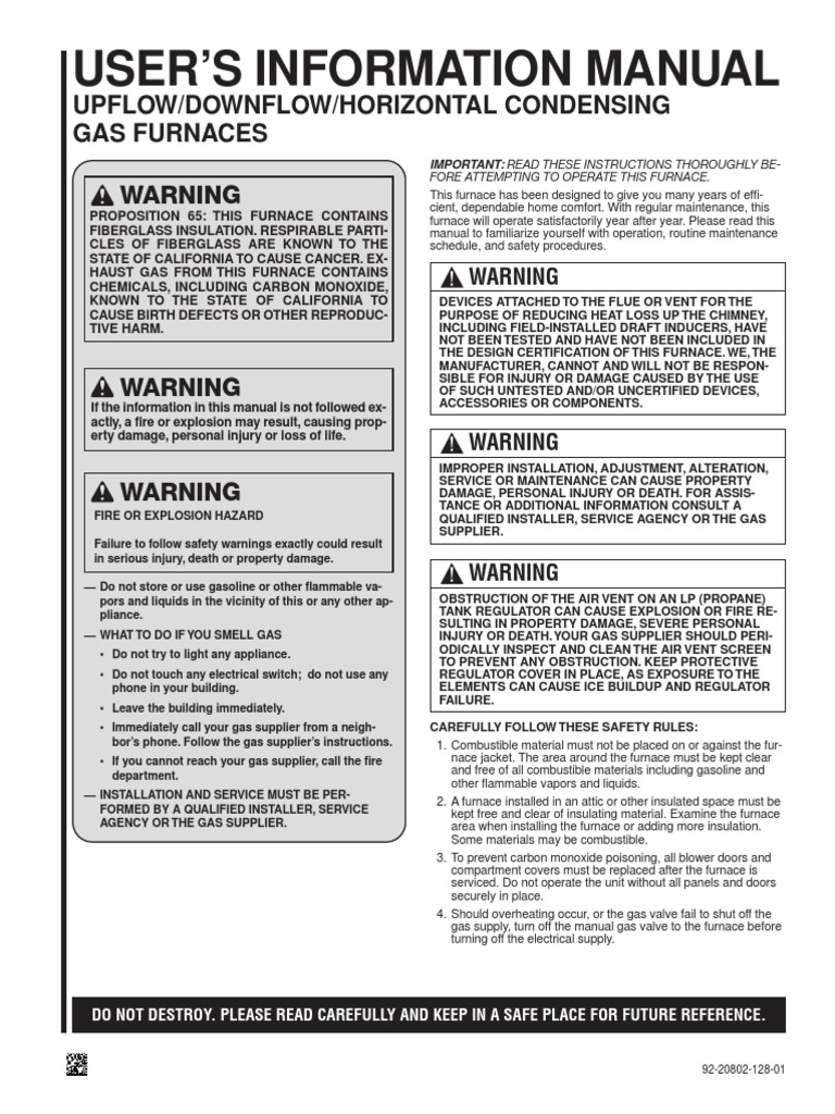 Rheem Furnace Manual | PDF | Hvac | Furnace