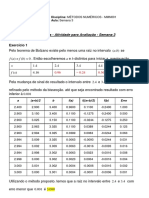 Atividade - Métodos Numéricos - Semana 3