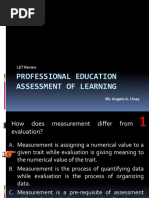 LET Review Assessment of Learning Test Items