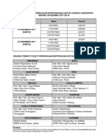 Jadual Waktu Dan Tempat Peperiksaan Berterusan Kursus Universiti Di Pusat Wilayah Sa 2017-2018