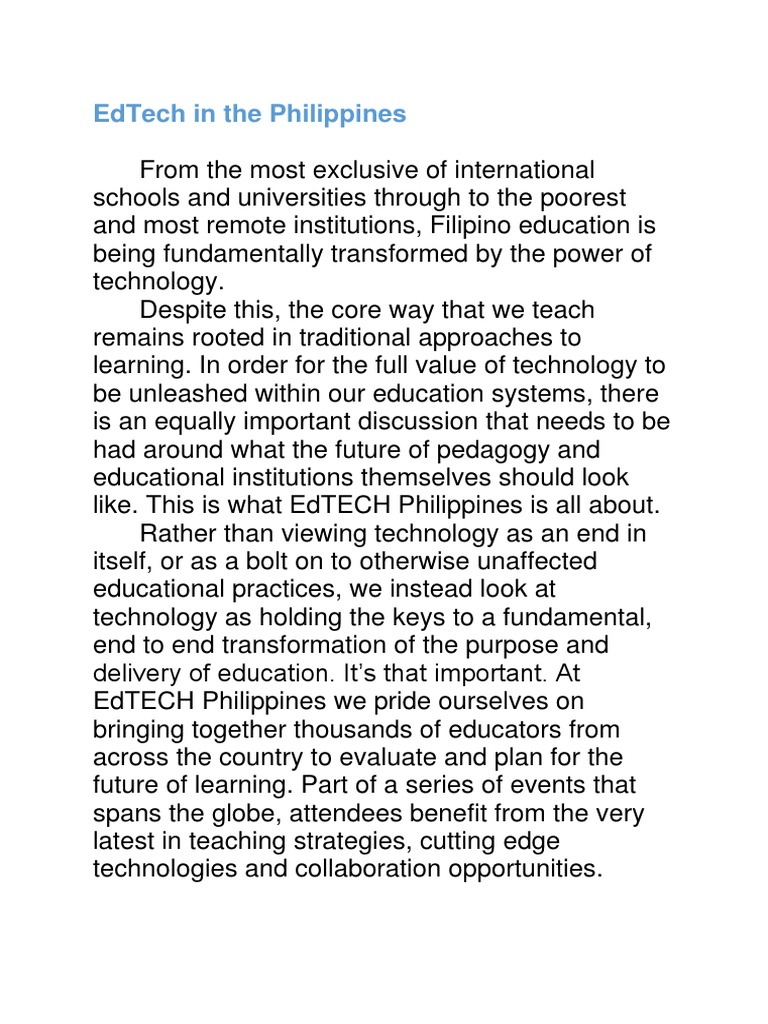 Transforming Education with EdTech PH | PDF