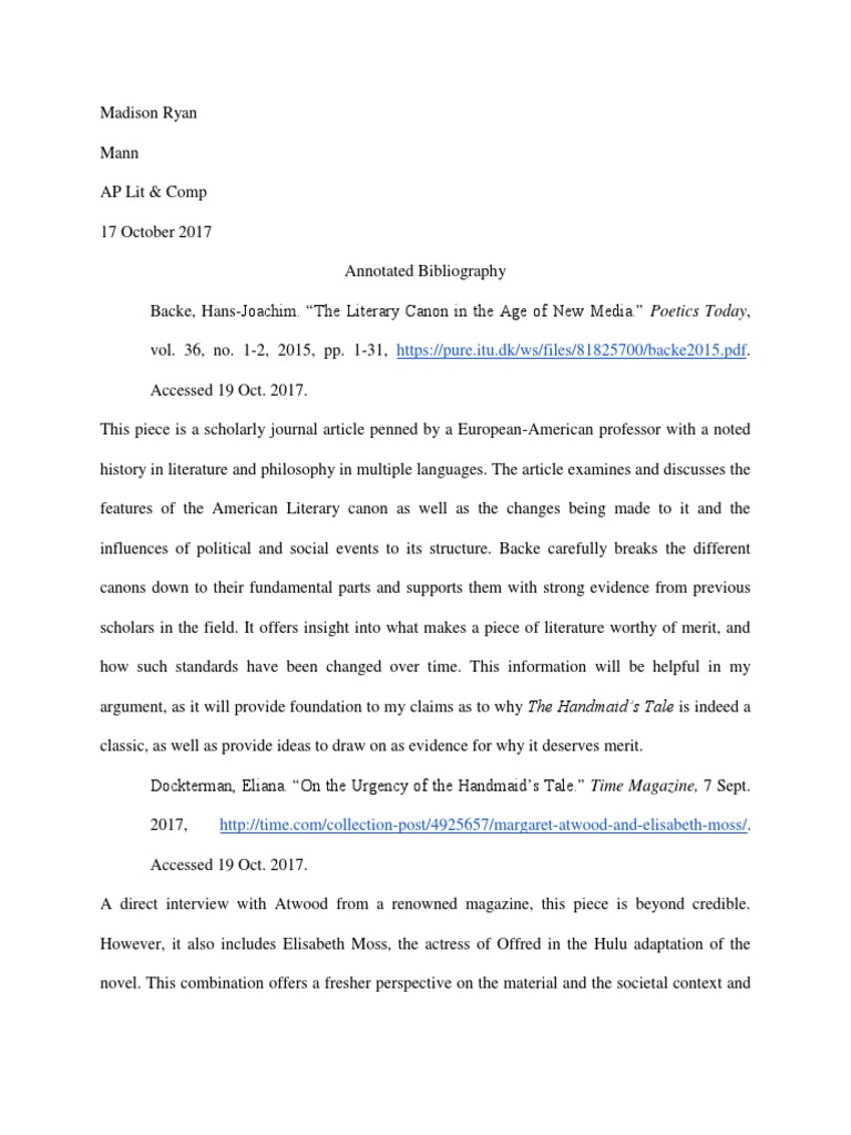 How to do a annotated bibliography picture