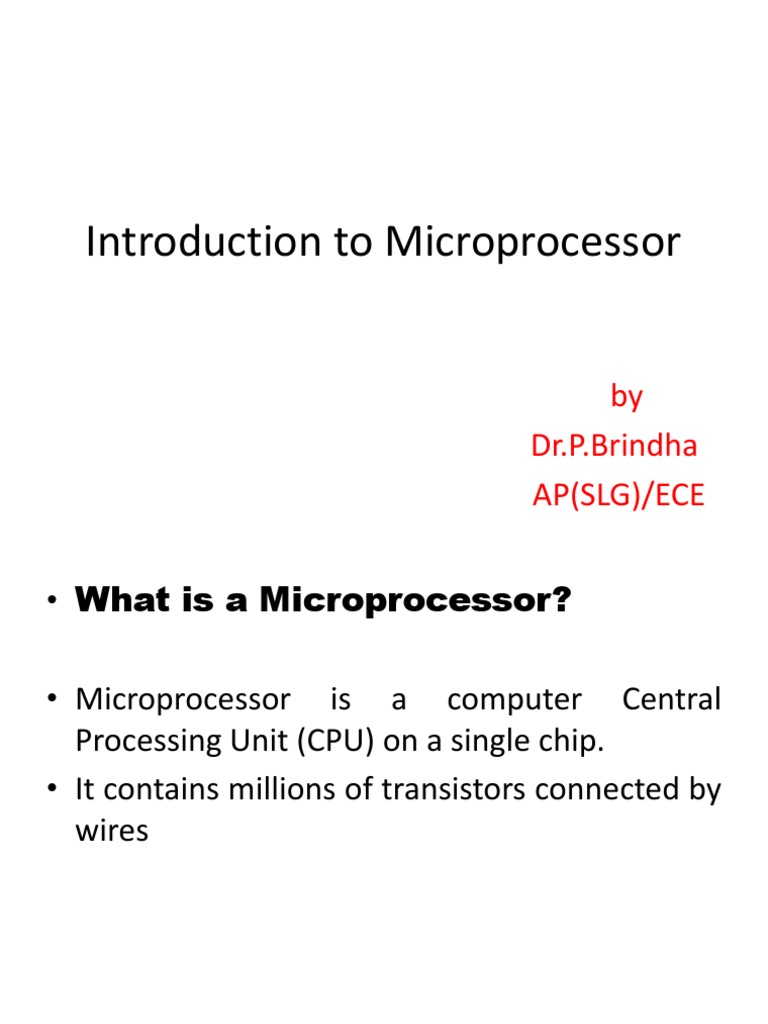 History of Microprocessor PDF
