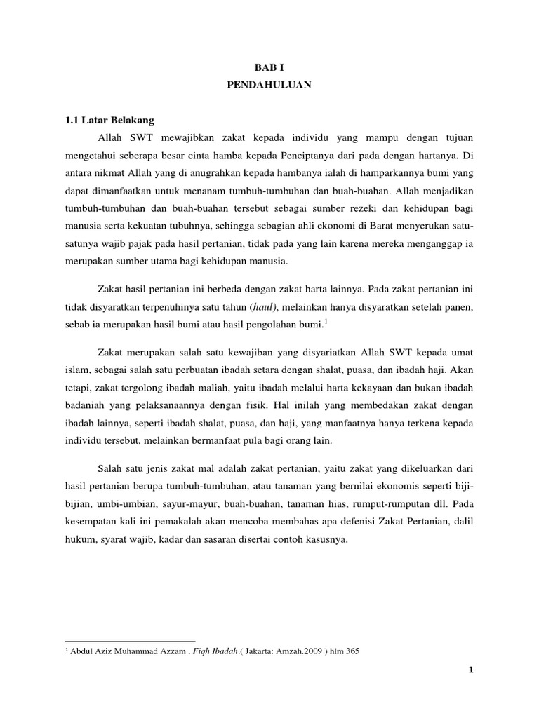 Makalah Zakat Pertanian Contoh Makalah
